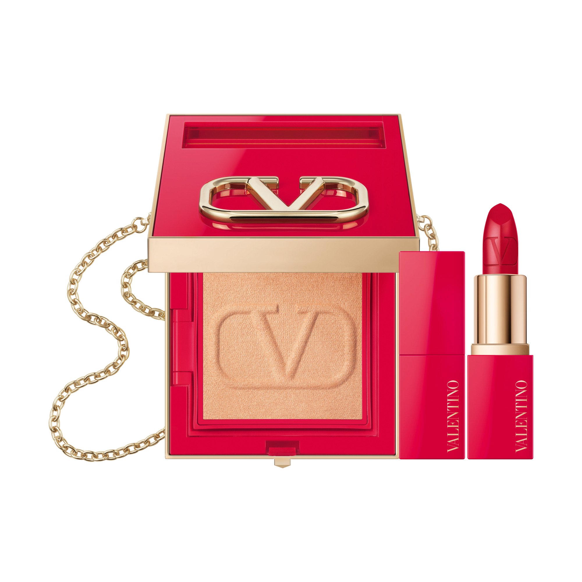 Go-Clutch: Refillable Powder Compact & Mini Lipstick | Valentino Beauty